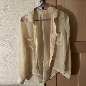 Chiffon button up top